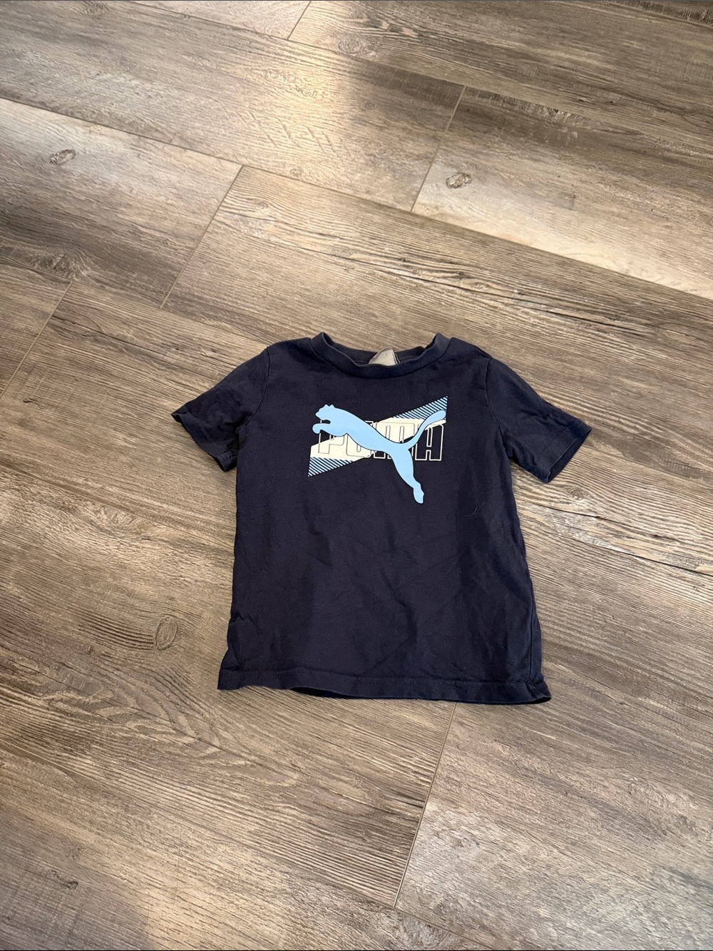 Puma Navy Blue Tee with‎ Light Blue Puma Logo